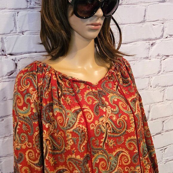 DENIM & SUPPLY RALPH LAUREN - Boho red paisley cotton blend top - Picture 5 of 12